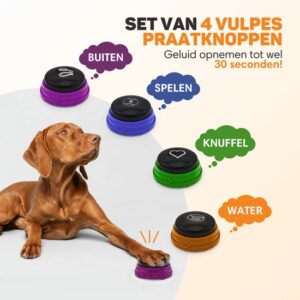 Laat je hond 'zeggen' wat hij wil met deze interactieve praatknoppen. Hilarisch én leerzaam. Bonus: geen smoesjes meer dat hij je niet begrijpt!